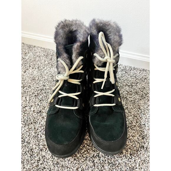 Sorel Explorer Joan black suede winter boots size 7.5 - Picture 4 of 6